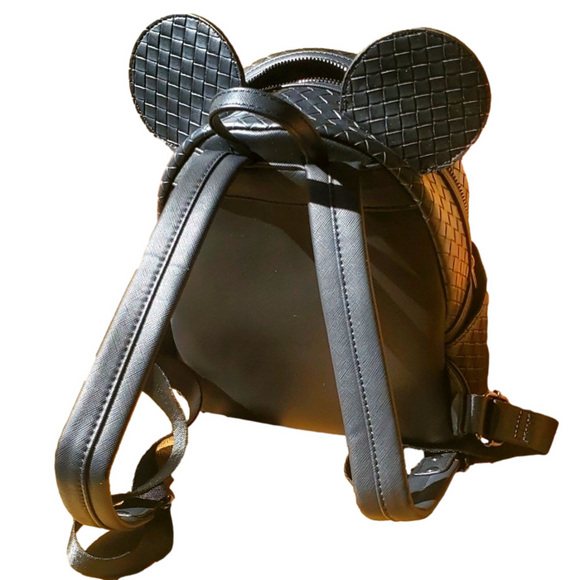 Disney Parks Mickey Mouse Woven Black Loungefly Mini loungefly NWT Japan Disney - Picture 2 of 5